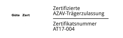 ASR: Zertifizierte AZAV-Trägerzulassung durch GüteZert
